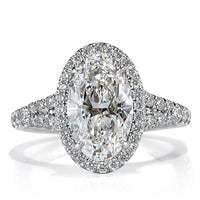 3.30ct Oval Cut Diamond Engagement Ring