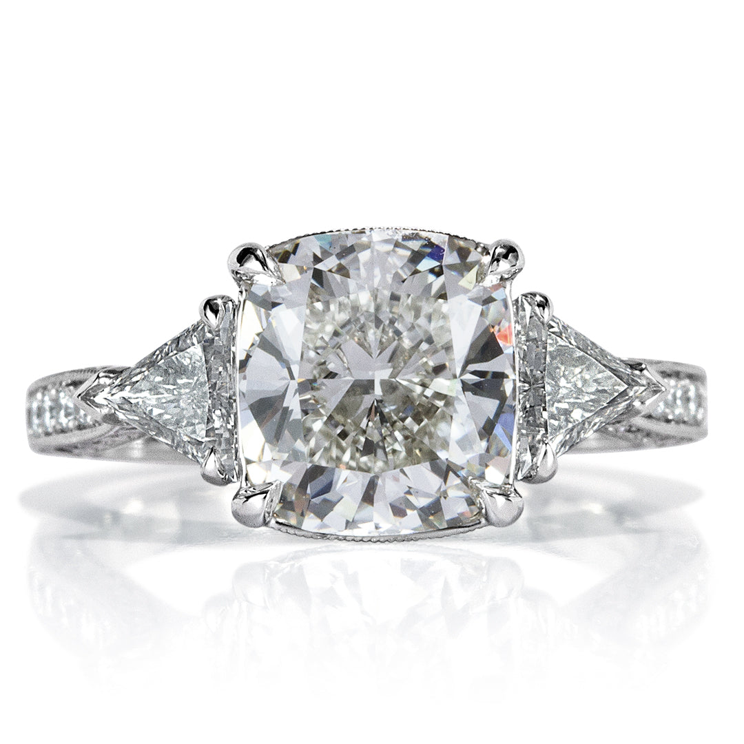 3.95ct Cushion Cut Diamond Engagement Ring