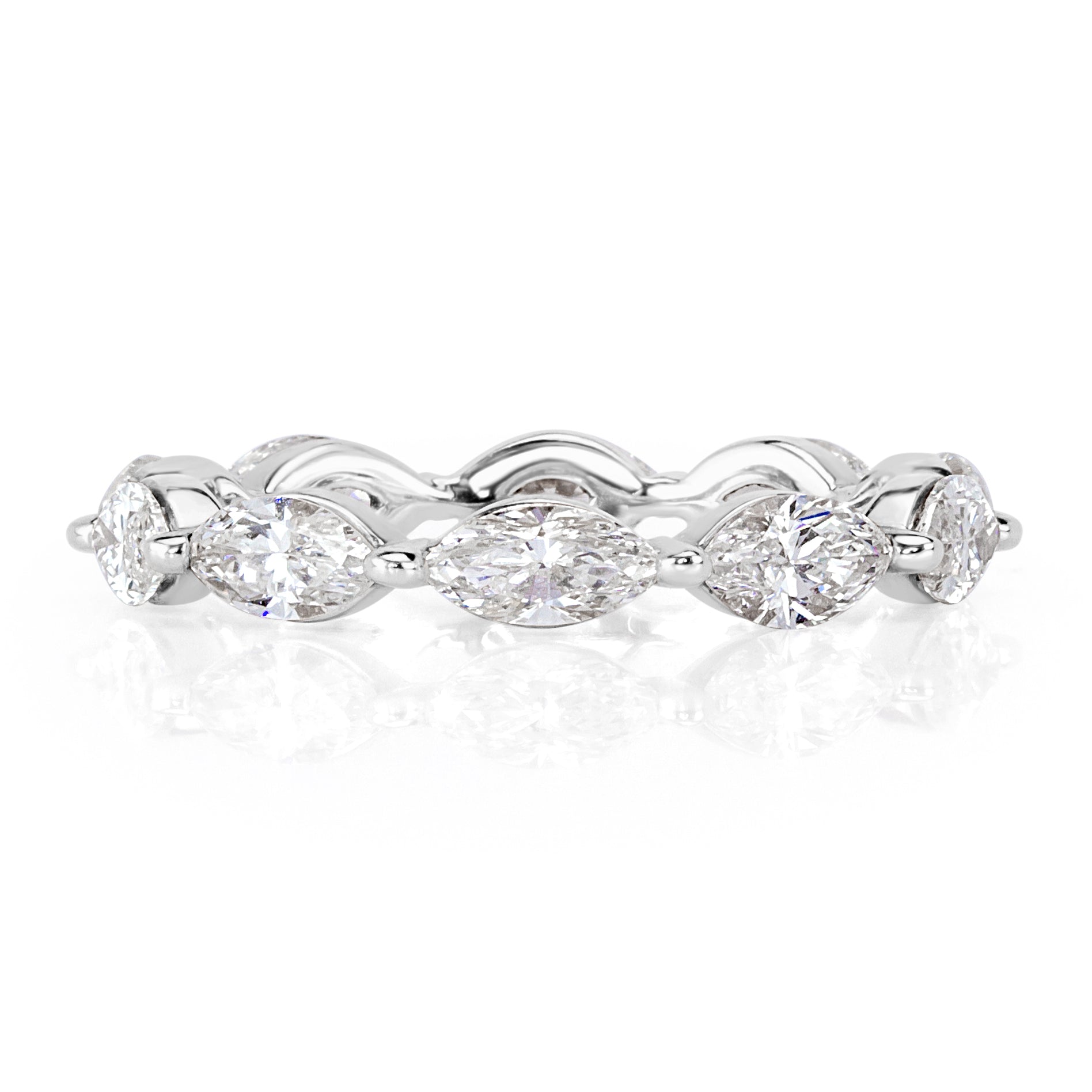 1.95ct Marquise Cut Diamond Eternity Band in Platinum