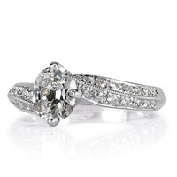 1.60ct Old Mine Cut Diamond Engagement Ring