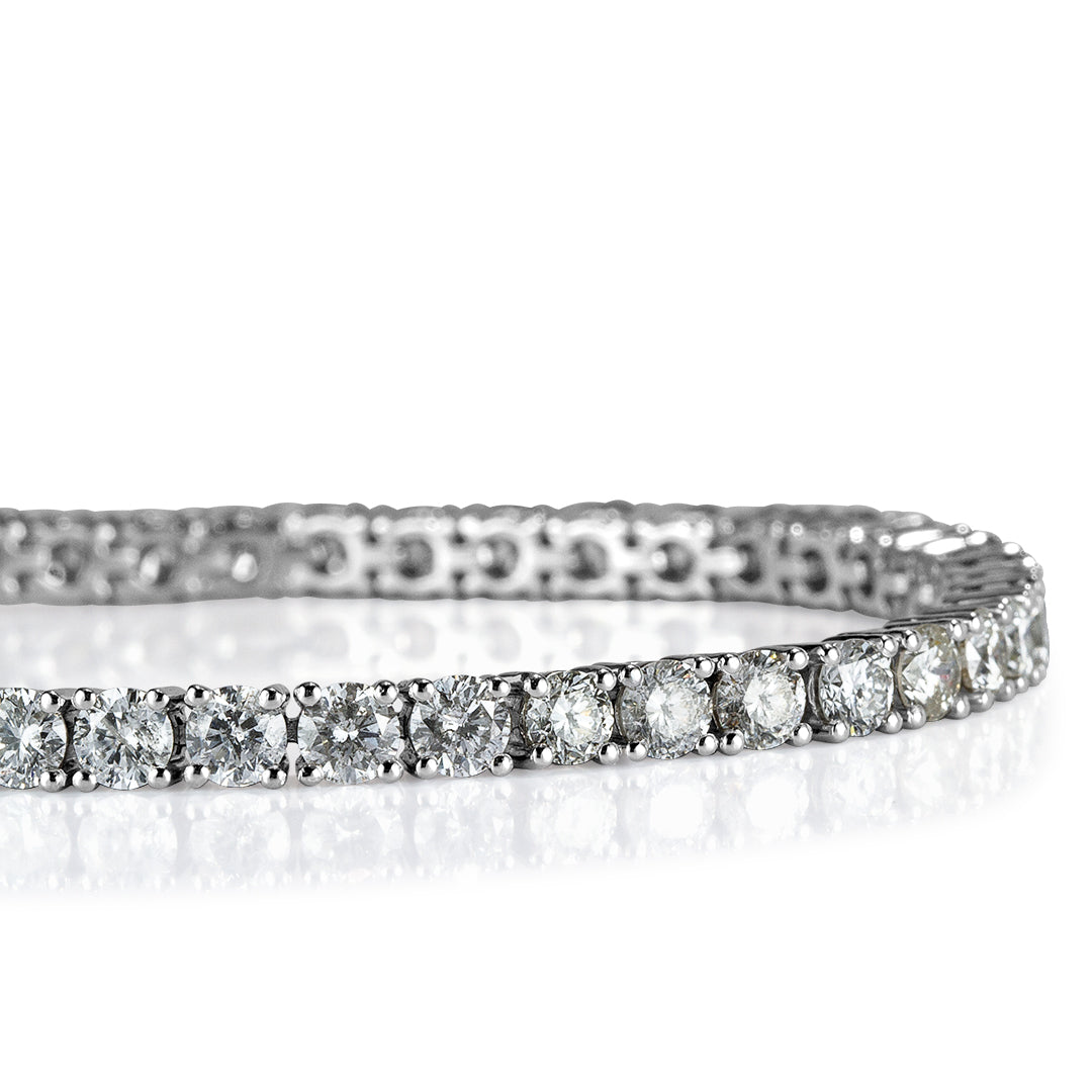 9.25ct Round Brilliant Cut Diamond Tennis Bracelet in 14k White Gold
