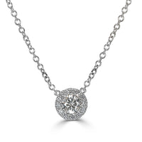 0.45ct Round Brilliant Cut Diamond Pendant in 18k White Gold