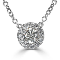 0.45ct Round Brilliant Cut Diamond Pendant in 18k White Gold