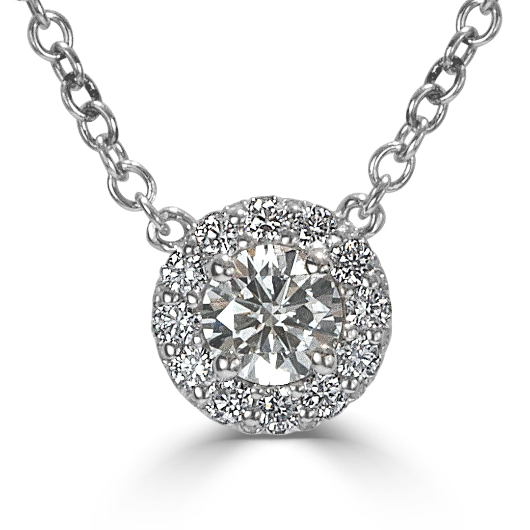 0.45ct Round Brilliant Cut Diamond Pendant in 18k White Gold