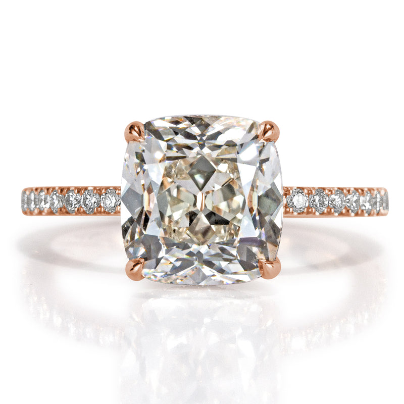 4.10ct Old Mine Cut Diamond Engagement Ring