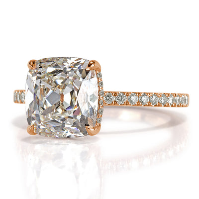 4.10ct Old Mine Cut Diamond Engagement Ring