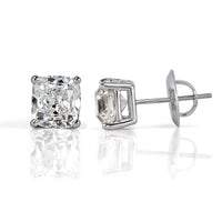 4.02ct Old Mine Cut Diamond Stud Earrings