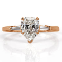 1.18ct Pear Shaped Diamond Three-Stone Engagement Ring