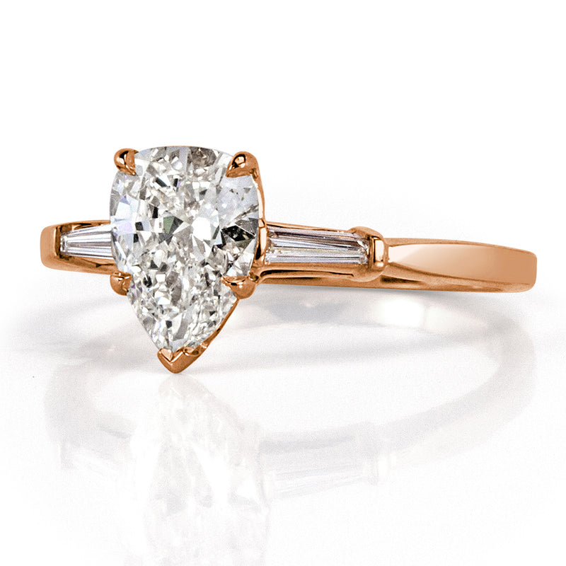 1.18ct Pear Shaped Diamond Three-Stone Engagement Ring