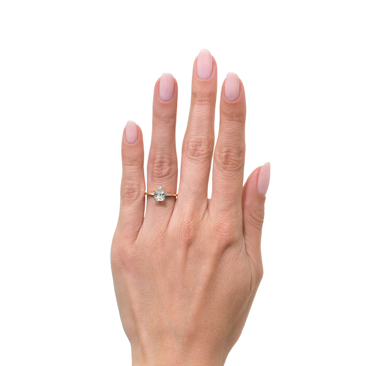 1.18ct Pear Shaped Diamond Three-Stone Engagement Ring