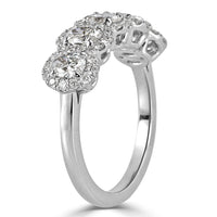 1.50ct Oval Cut Diamond Five-Stone Halo Ring
