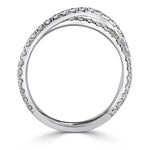 0.85ct Round Brilliant Cut Diamond Crisscross Ring in 18k White Gold