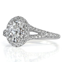 1.61ct Oval Cut Diamond Engagement Ring