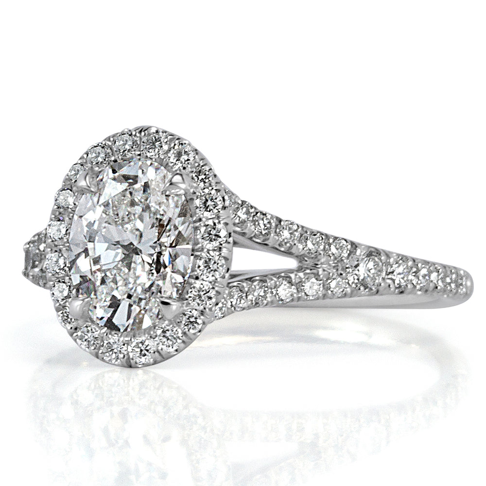 1.61ct Oval Cut Diamond Engagement Ring