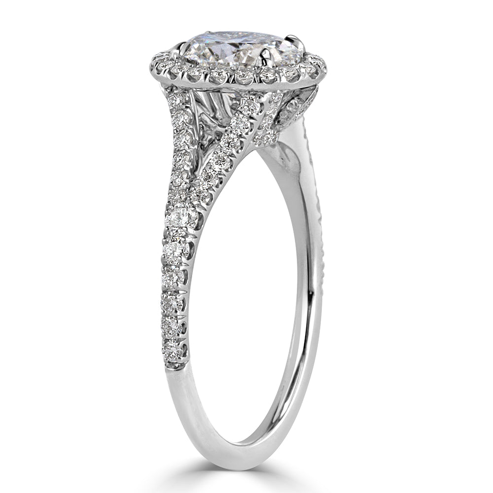1.61ct Oval Cut Diamond Engagement Ring