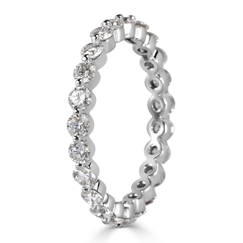 1.40ct Round Brilliant Cut Diamond Eternity Band in 18k White Gold