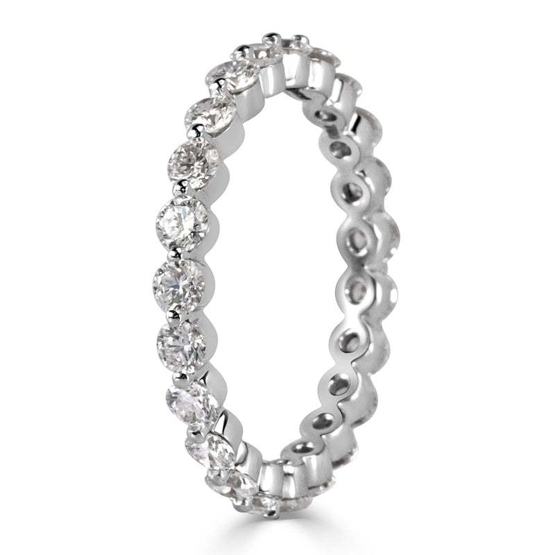 1.40ct Round Brilliant Cut Diamond Eternity Band in 18k White Gold