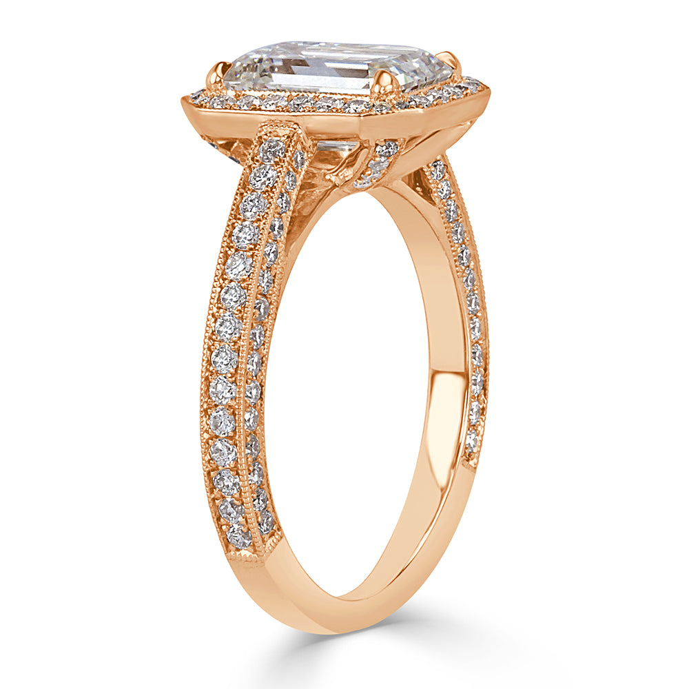 2.85ct Emerald Cut Diamond Engagement Ring