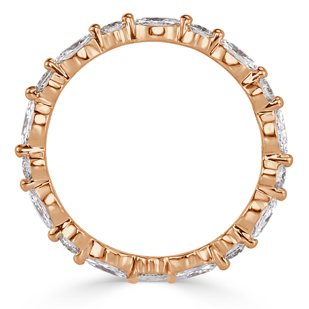 1.00ct Marquise and Round Brilliant Cut Diamond Eternity Band in 18k Rose Gold