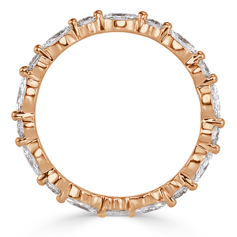 1.00ct Marquise and Round Brilliant Cut Diamond Eternity Band in 18k Rose Gold