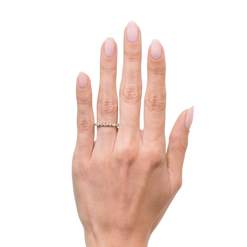 1.00ct Marquise and Round Brilliant Cut Diamond Eternity Band in Platinum