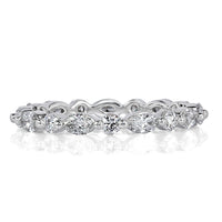 1.00ct Marquise and Round Brilliant Cut Diamond Eternity Band in 18k White Gold