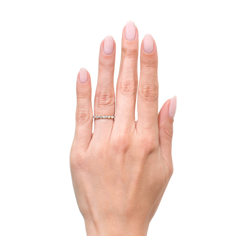 1.00ct Marquise and Round Brilliant Cut Diamond Eternity Band in 18k White Gold