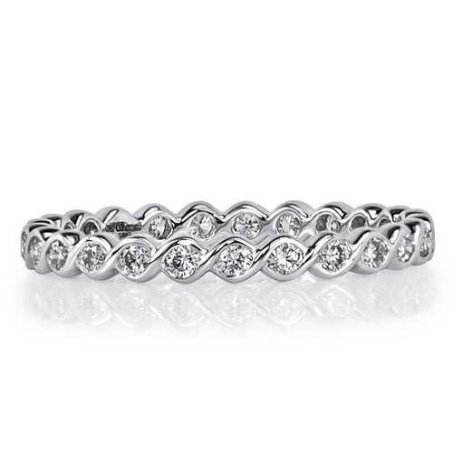 0.50ct Round Brilliant Cut Diamond Twisted Eternity Band in 18k White Gold