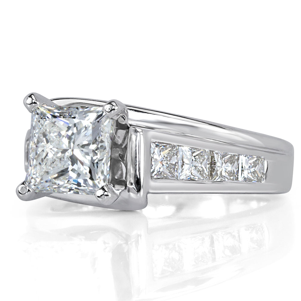 2.01ct Princess Cut Diamond Engagement Ring