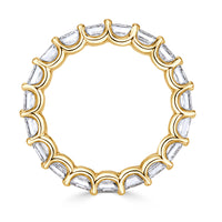 3.65ct Asscher Cut Diamond Eternity Band in 18k Yellow Gold