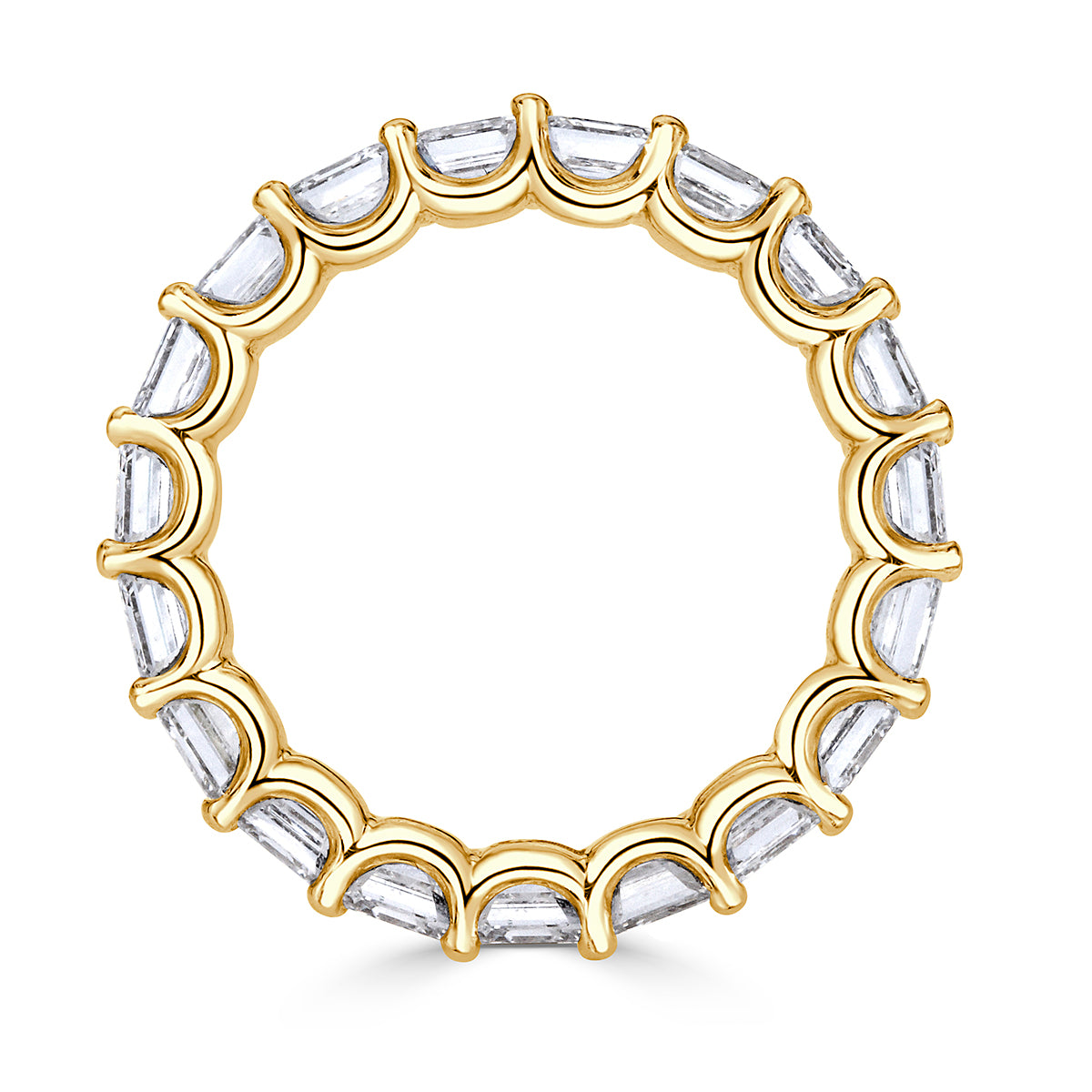 3.65ct Asscher Cut Diamond Eternity Band in 18k Yellow Gold