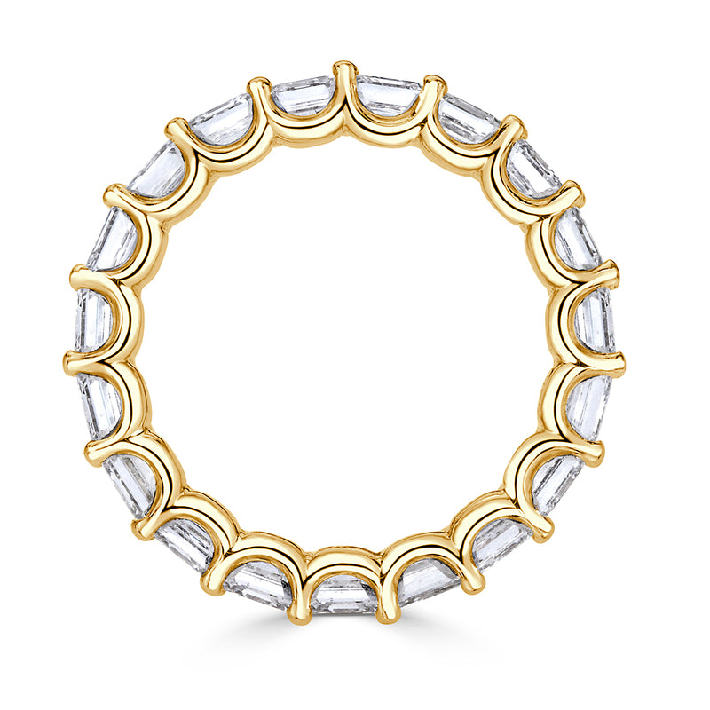 3.65ct Asscher Cut Diamond Eternity Band in 18k Yellow Gold