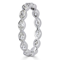 1.05ct Marquise Cut Diamond Bezel Set Eternity Band in Platinum