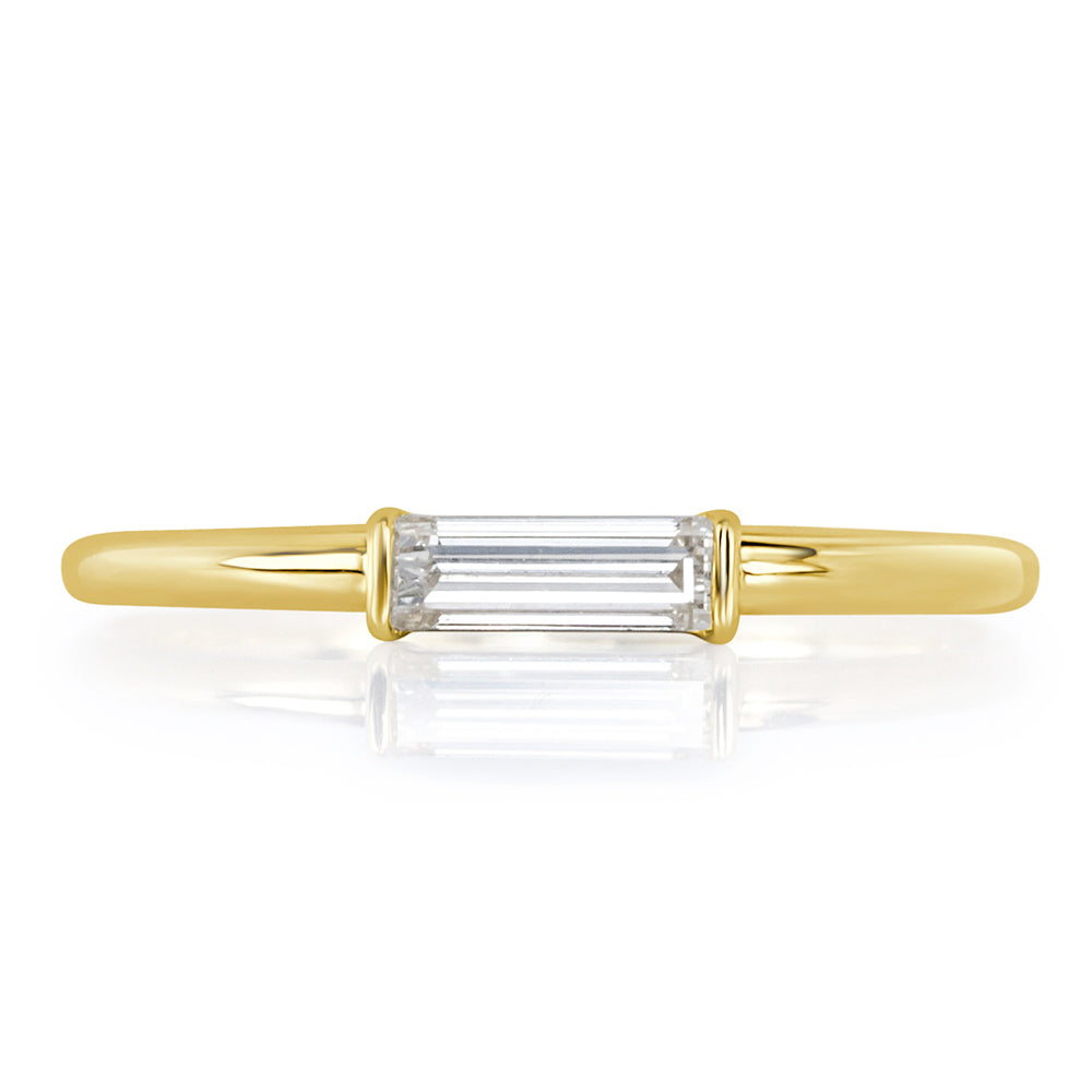 0.25ct Baguette Cut Diamond Ring in 14k Yellow Gold