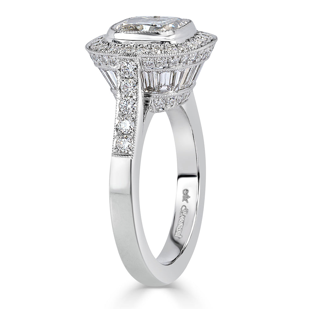 1.85ct Cushion Cut Diamond Engagement Ring