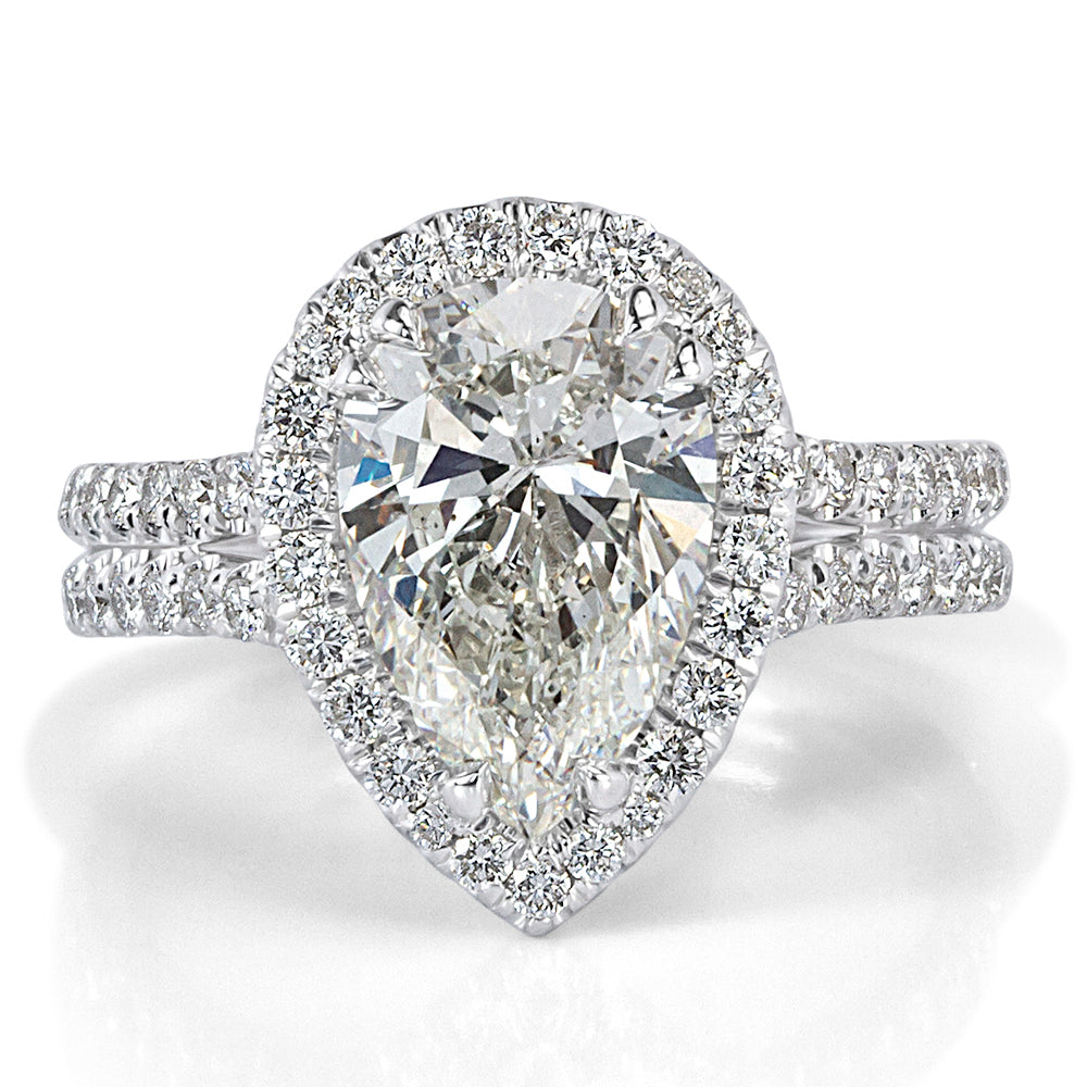 3.06ct Pear Shaped Diamond Engagement Ring