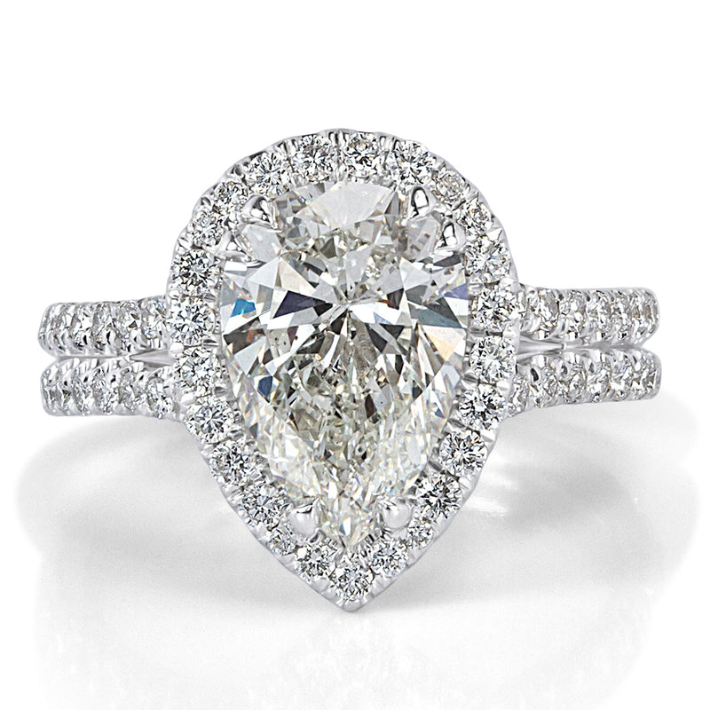 3.06ct Pear Shaped Diamond Engagement Ring