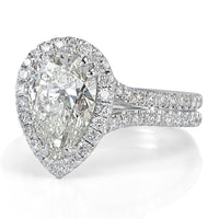 3.06ct Pear Shaped Diamond Engagement Ring