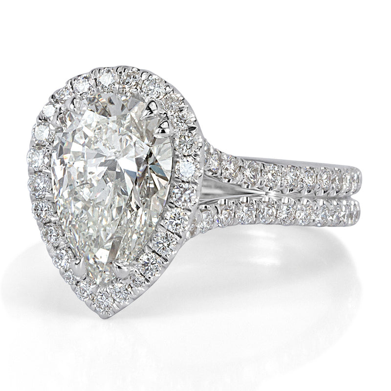 3.06ct Pear Shaped Diamond Engagement Ring