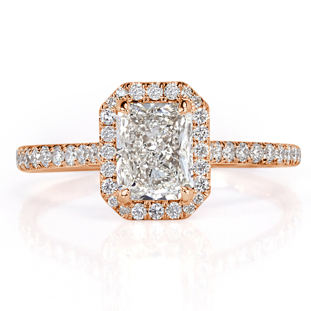 1.41ct Radiant Cut Diamond Engagement Ring
