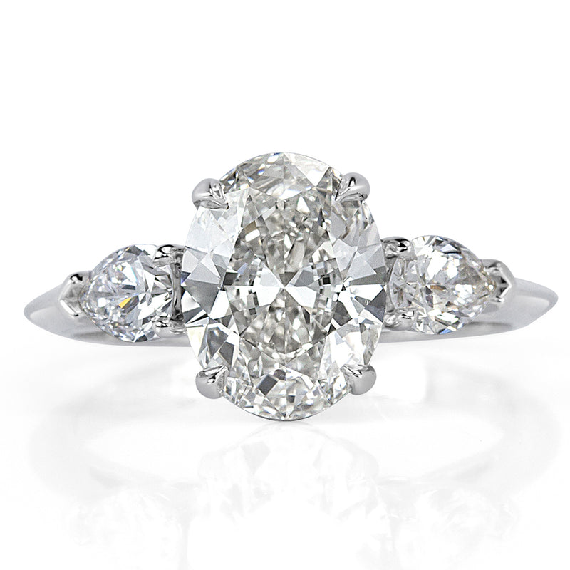 2.56ct Oval Cut Diamond Three-Stone Engagement Ring