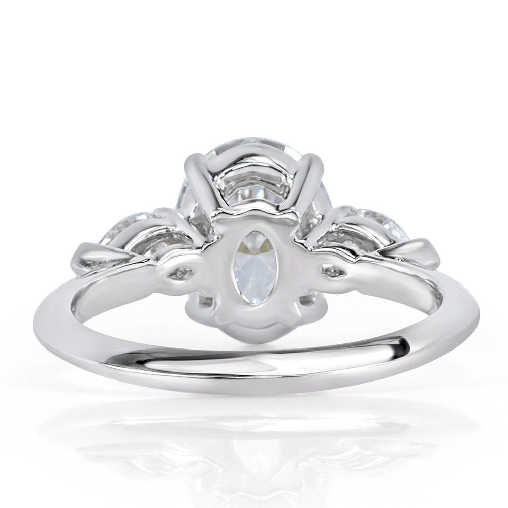 2.56ct Oval Cut Diamond Three-Stone Engagement Ring