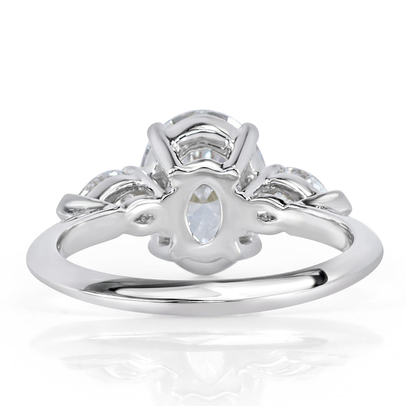 2.56ct Oval Cut Diamond Three-Stone Engagement Ring