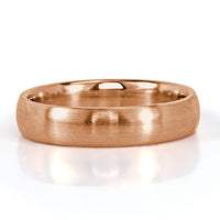 Men's Satin Finish Wedding Band in 18k Rose Gold 5mm