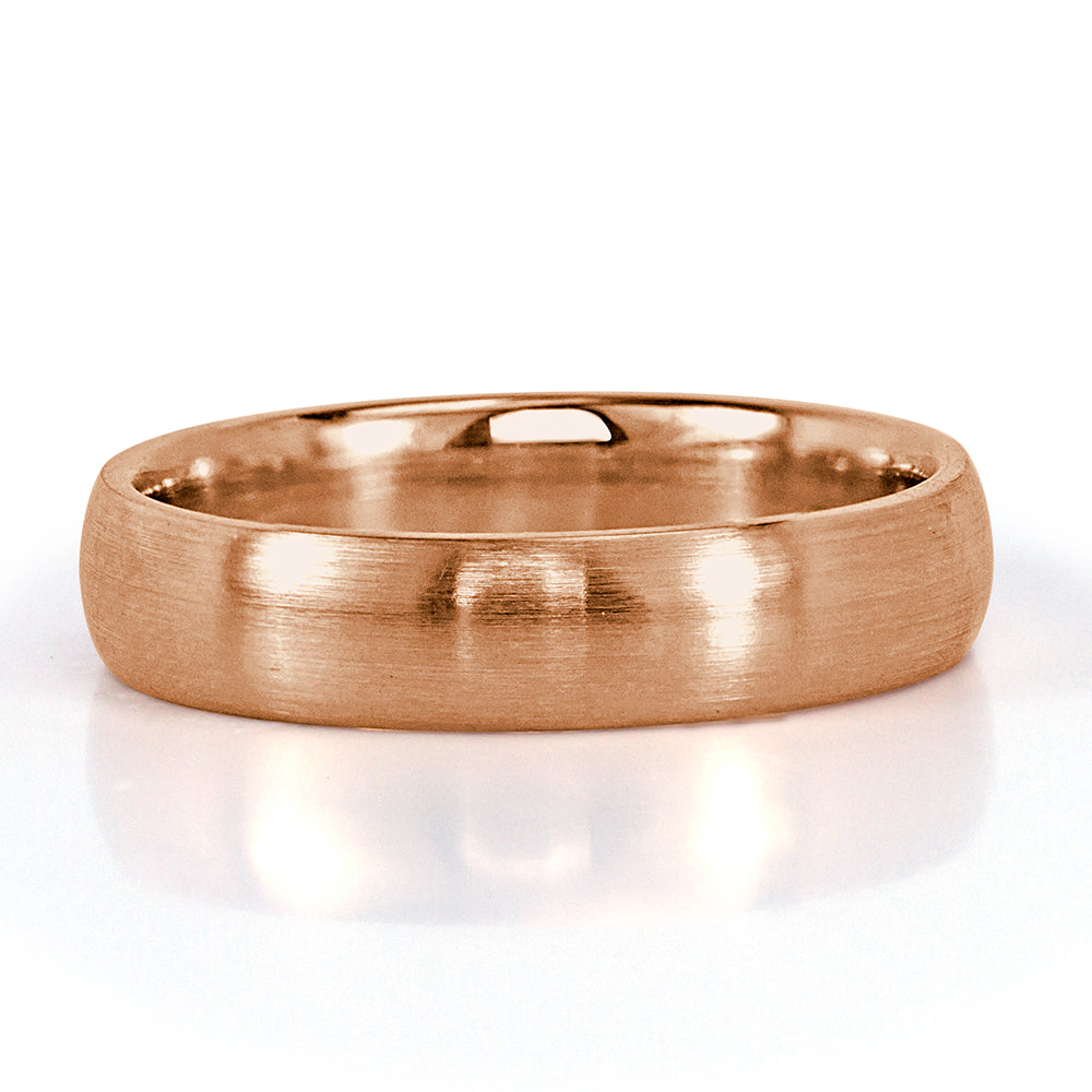 Men's Satin Finish Wedding Band in 18k Rose Gold 5mm