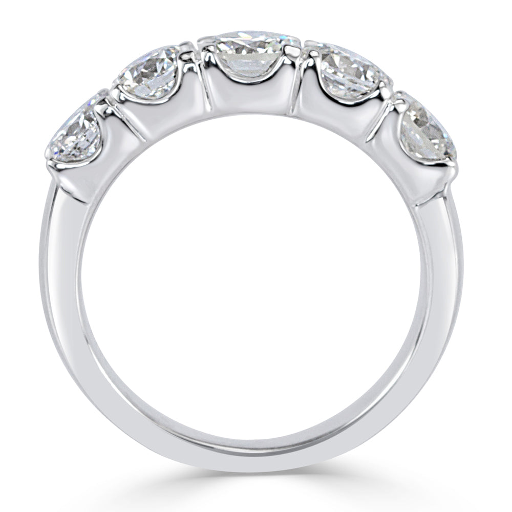 1.90ct Round Brilliant Cut Five-Stone Diamond Ring in 14k White Gold