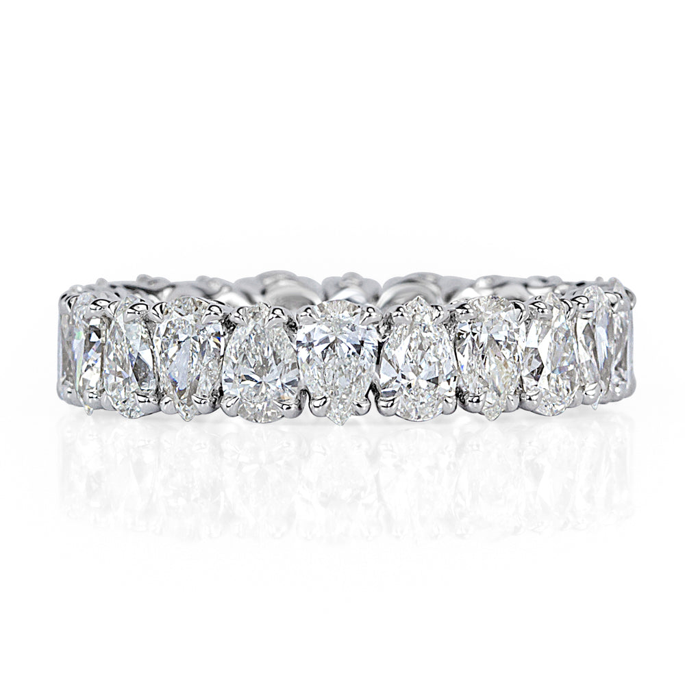 3.60ct Pear Shaped Diamond Eternity Band in 18k White Gold