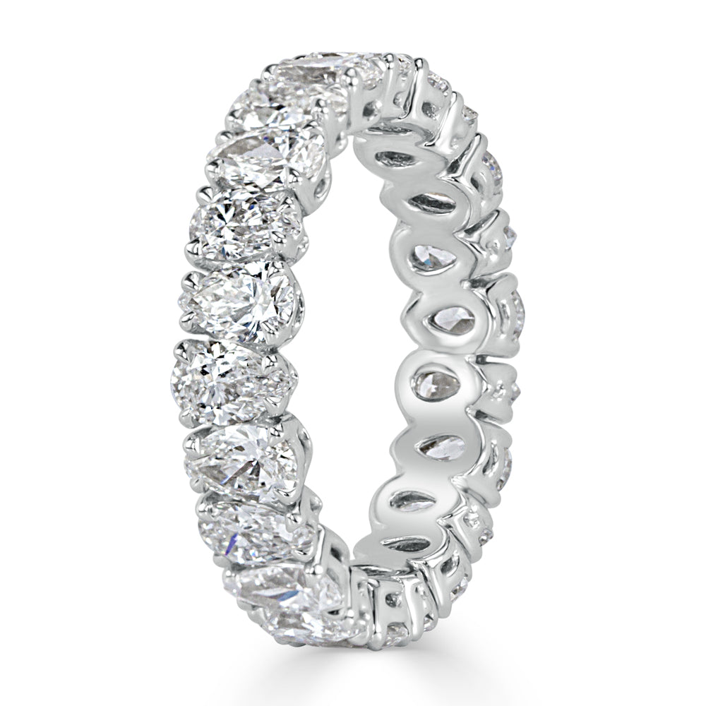 3.60ct Pear Shaped Diamond Eternity Band in 18k White Gold