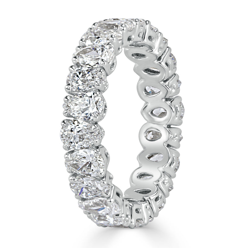 3.60ct Pear Shaped Diamond Eternity Band in 18k White Gold