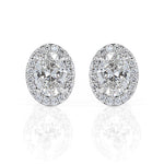 1.20ct Oval Cut Diamond Earrings in 18k White Gold